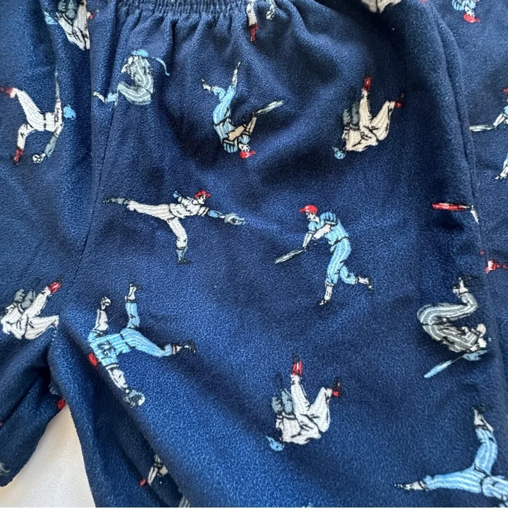 Carters pull on fleece‎ baseball theme blue pajama pants boys 10